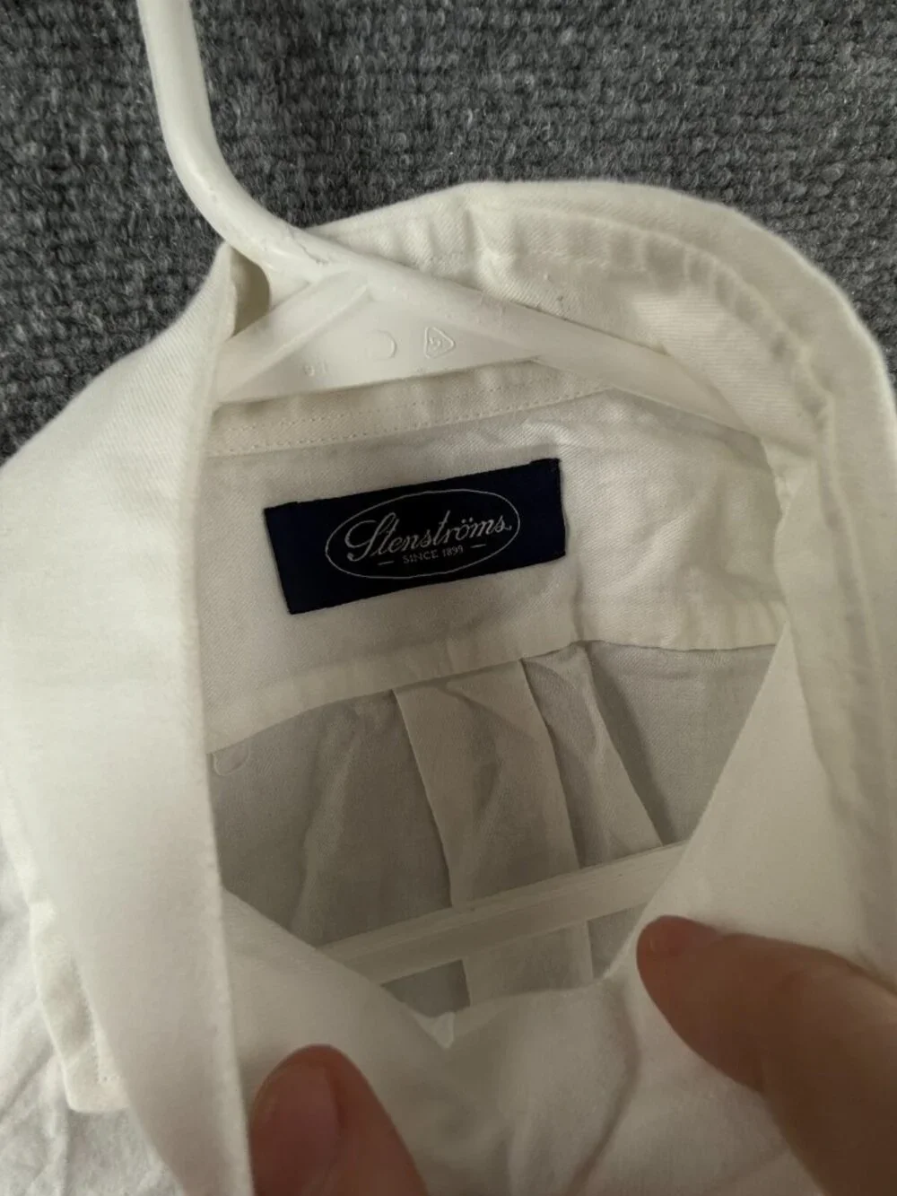 Stenstroms Button Up Shirt White Long Sleeve Cotton Size 40 Univ I Adult Woven